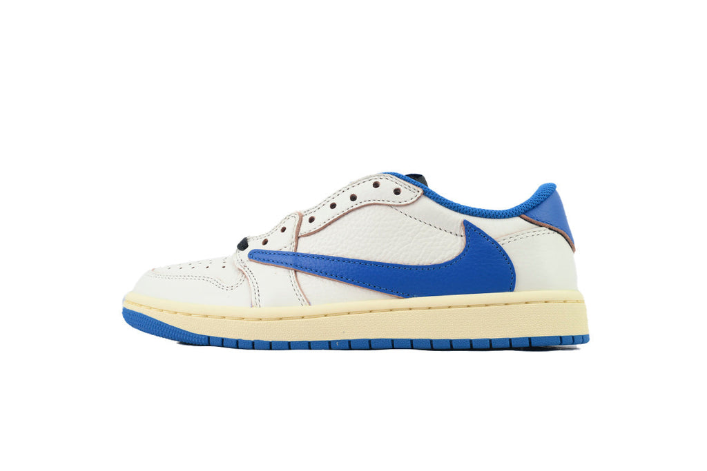 Fragment Design x Travis Scott x Air Jordan 1 Retro Low OG SP 'Sail Military Blue'