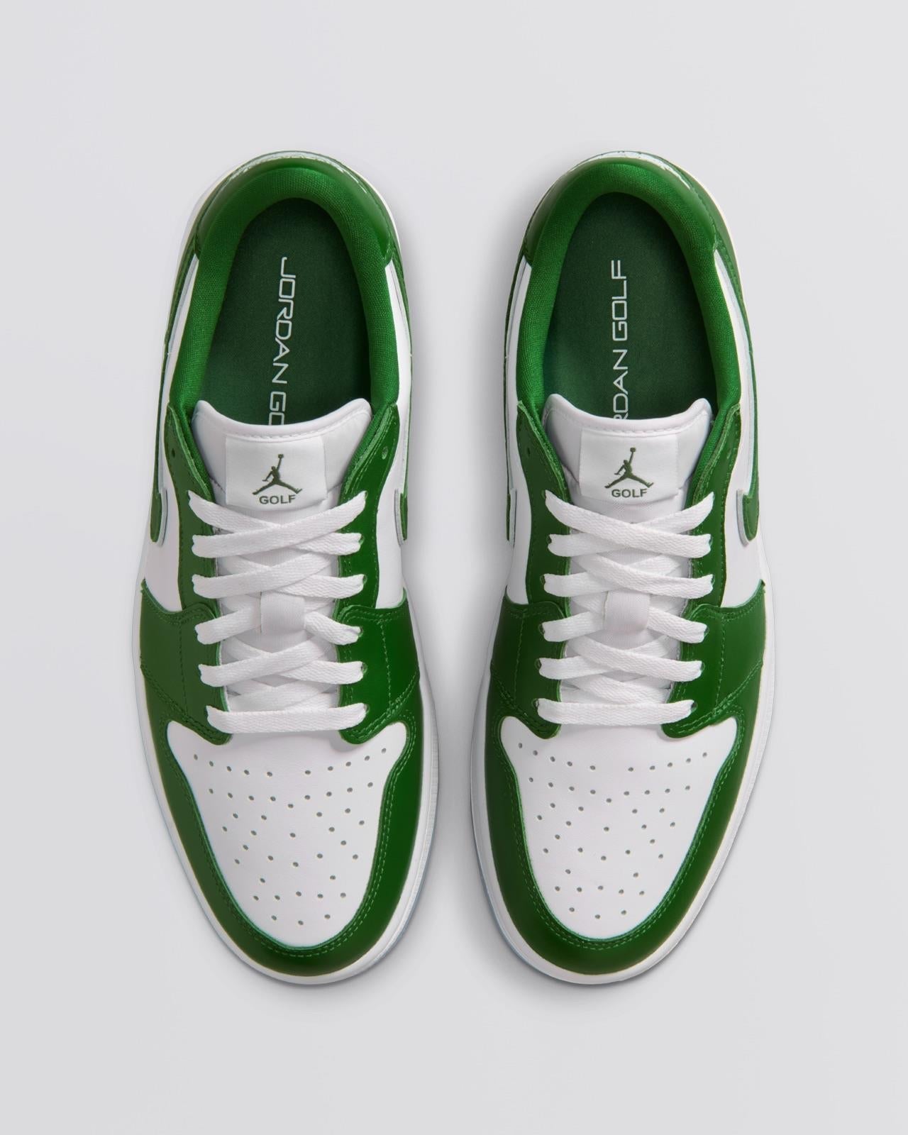 Air Jordan 1 Low Spikeless Golf Shoes Forest Green/White