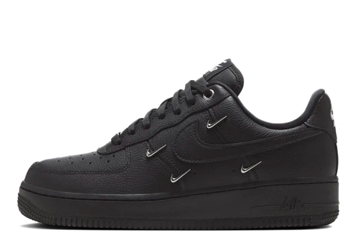Nike Air Force 1 Low Black Silver Mini?Swoosh