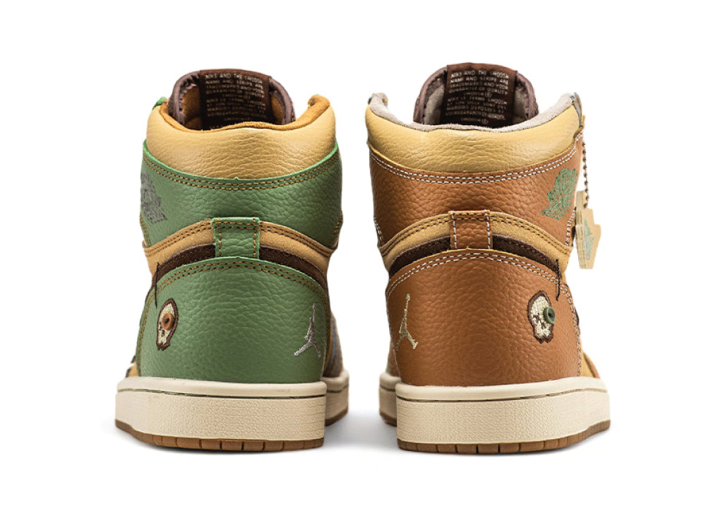 Zion Williamson x Air Jordan 1 High Voodoo Beige Suede/Oil Green