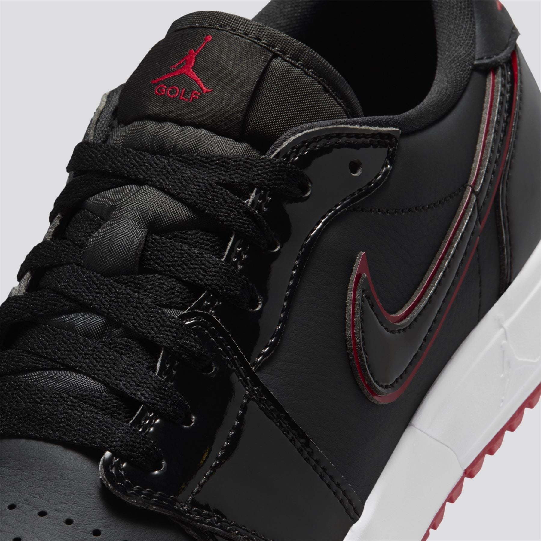 Air Jordan 1 Low Spiked Golf Shoes Black/Varsity Red/White